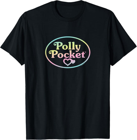 Polly Pocket - Polly Pocket Rainbow Ombre Logo T-Shirt - T-Shirt | Black