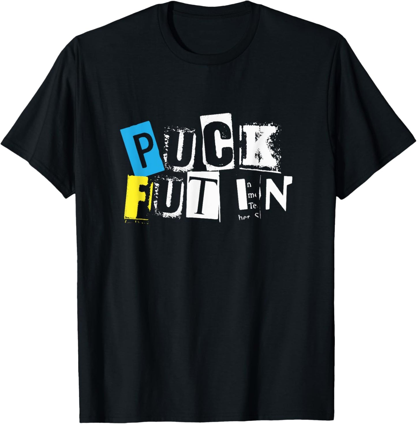 Puck Futin Anti Putin Ukrainian Flag I Stand With Ukraine T-Shirt - T-Shirt | Black