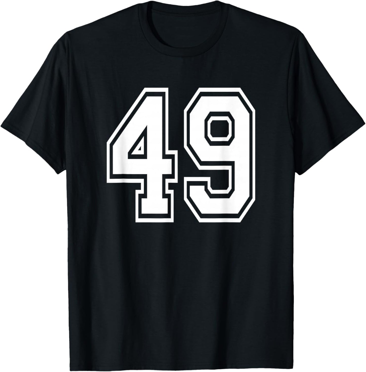 Number 49 Numbered Uniform Sports Jersey Team 49th Birthday T-Shirt - T-Shirt | Black