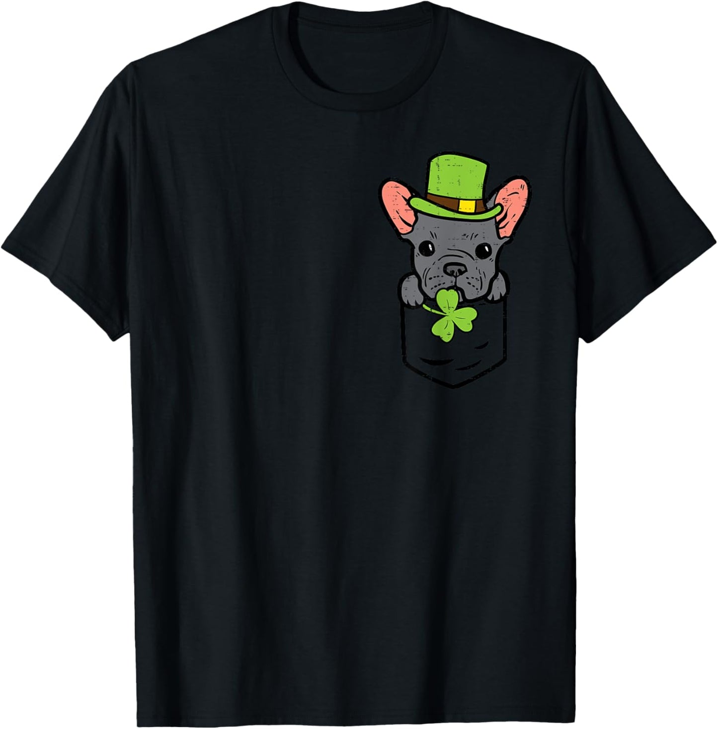 Irish Pocket French Bulldog Dog Saint Paddys St Patricks Day T-Shirt - T-Shirt | Black