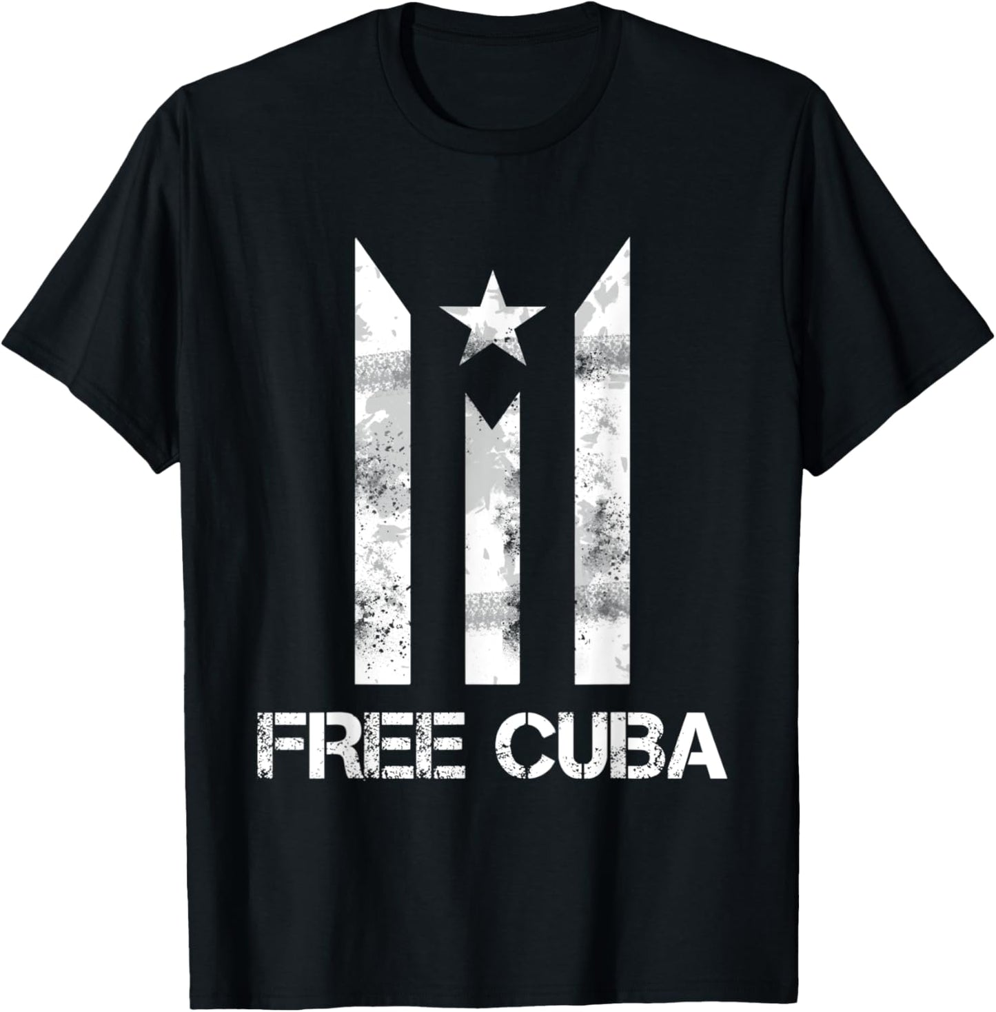 Free Cuba Libre Cuba Flag Bandera Cubana Cuban Protest Gift T-Shirt - T-Shirt | Black