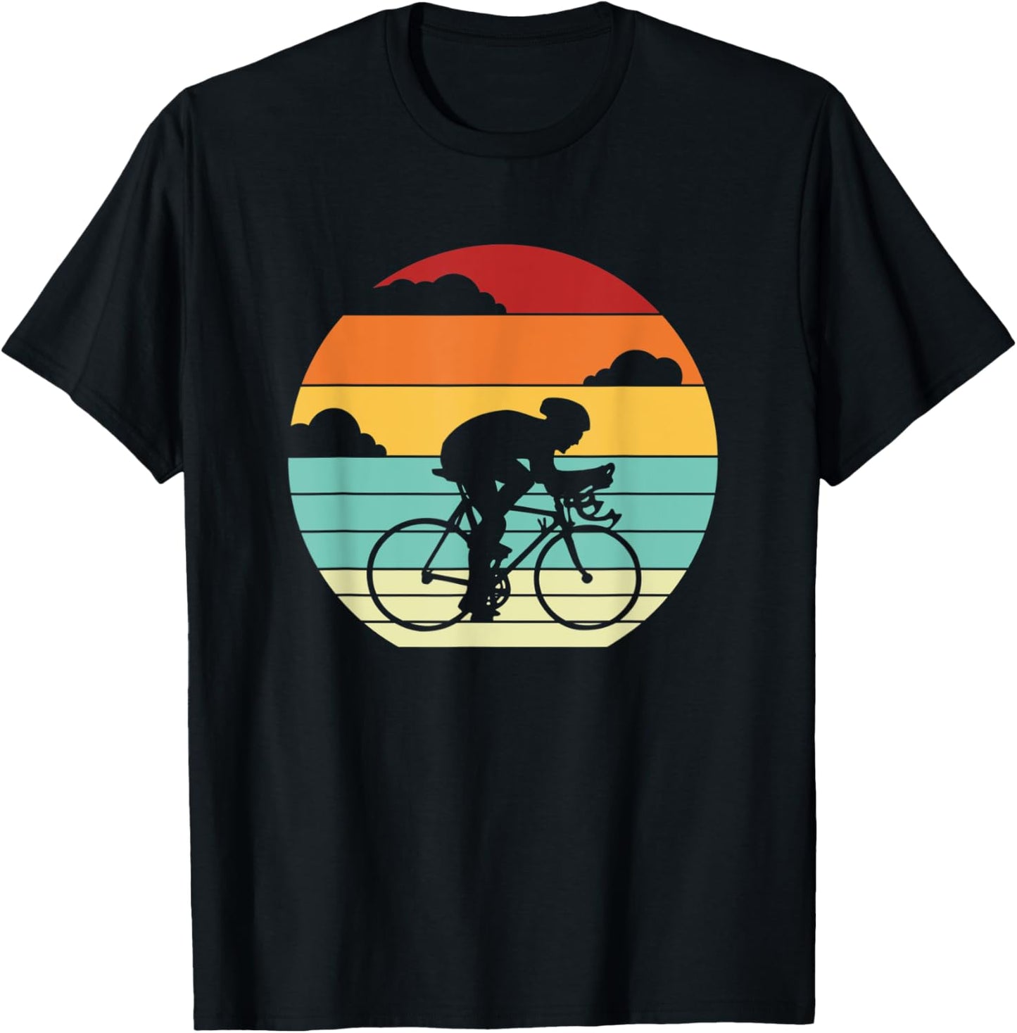 Retro Cyclist Gravel City Bike Bicyclist Bicycle T-Shirt - T-Shirt | Black
