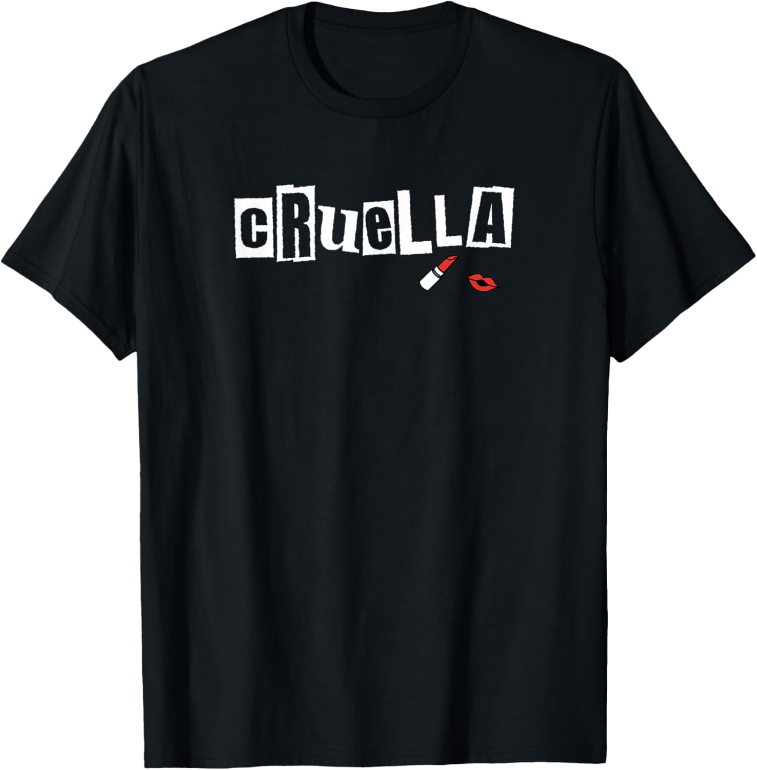 Disney Cruella Lipstick Logo T-Shirt - T-Shirt | Black