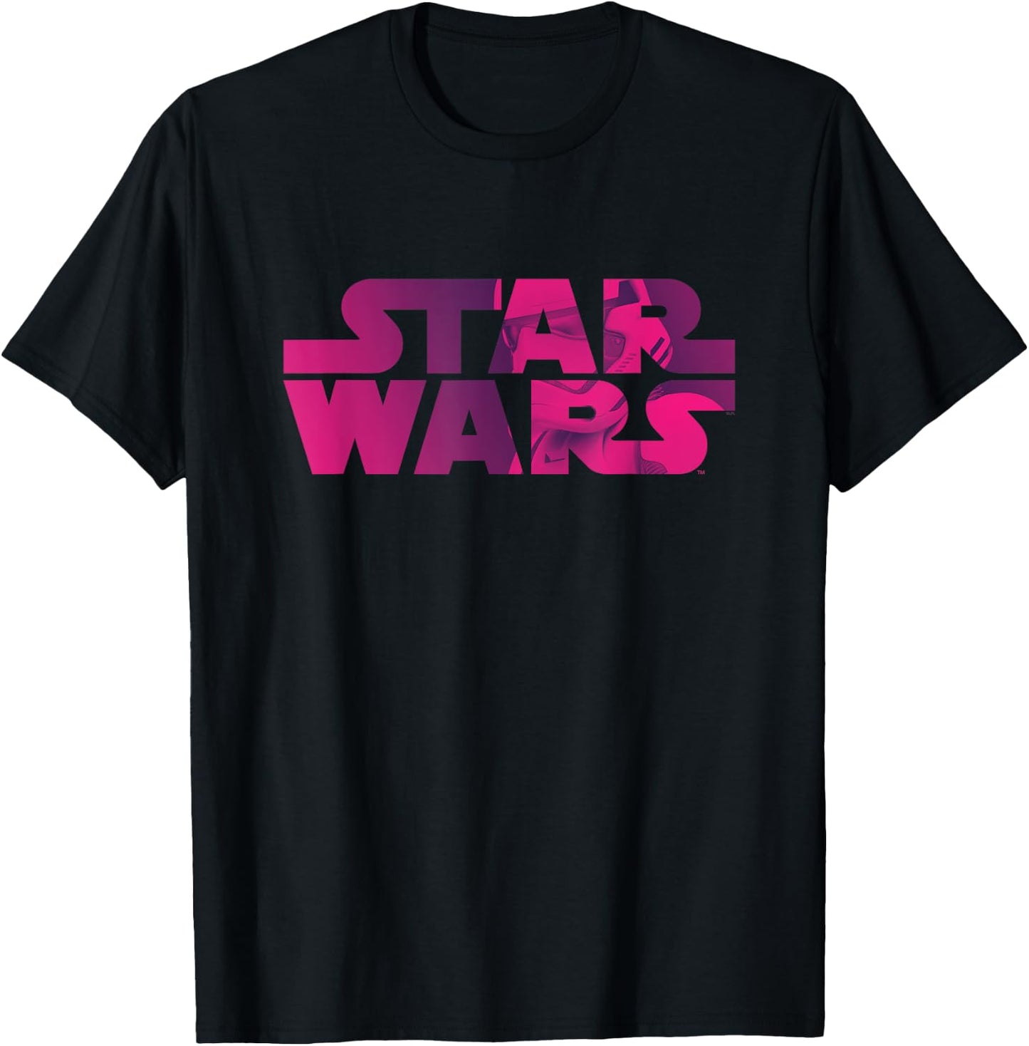 Star Wars Logo Fashion Style Magenta Stormtrooper T-Shirt - T-Shirt | Black