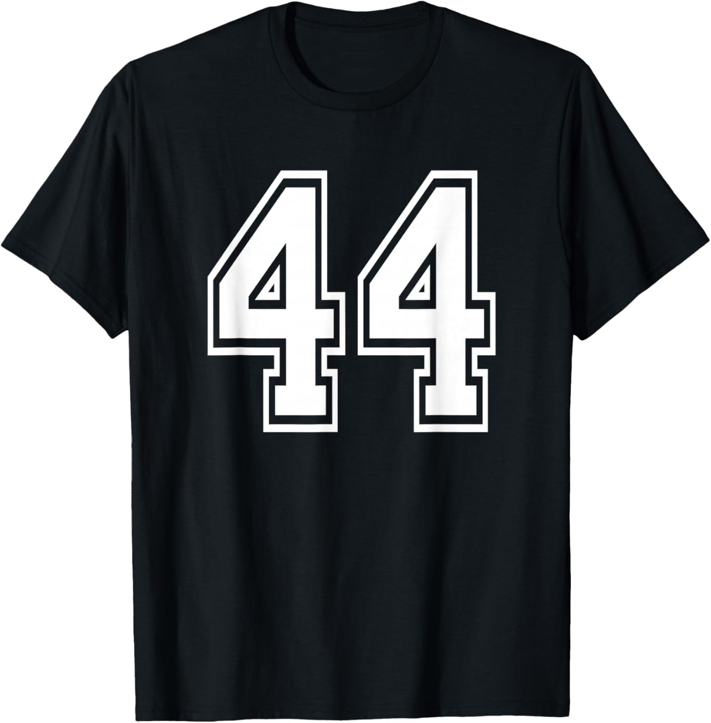 Number 44 Numbered Uniform Sports Jersey Team 44th Birthday T-Shirt - T-Shirt | Black