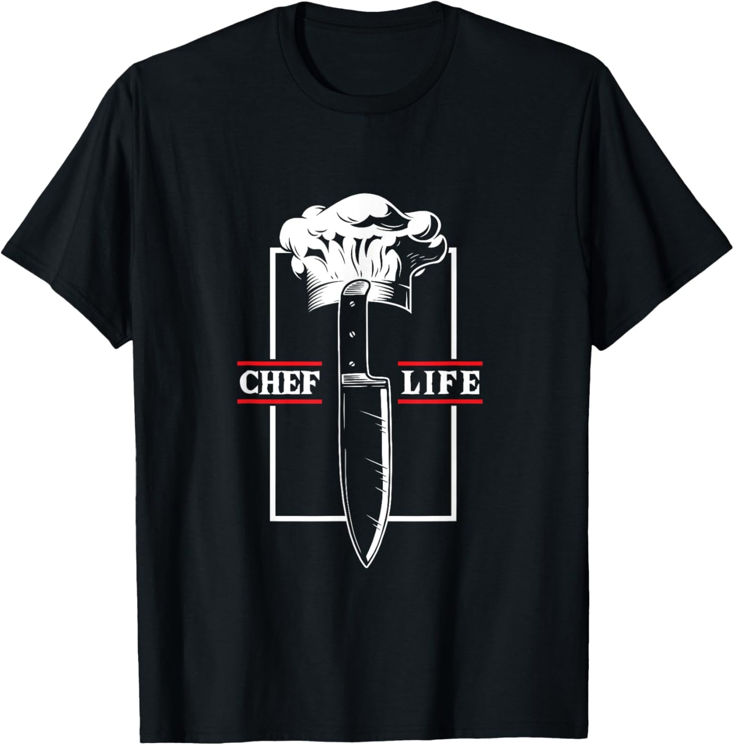 Chef Cook Life Knife Restaurant Cooking Food Culinary Grill T-Shirt - T-Shirt | Black