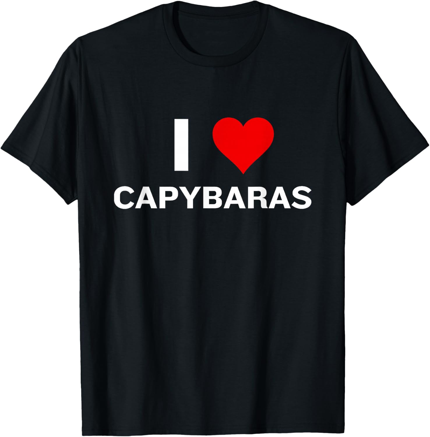 I Love Capybaras Funny Capybara Lover T-Shirt - T-Shirt | Black
