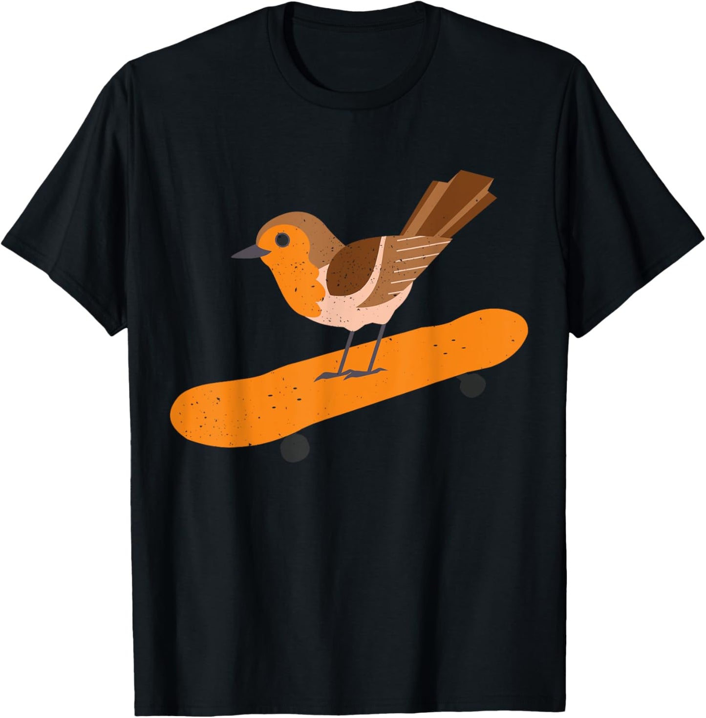 Skating robin bird skateboard ornithologist gift T-Shirt - T-Shirt | Black