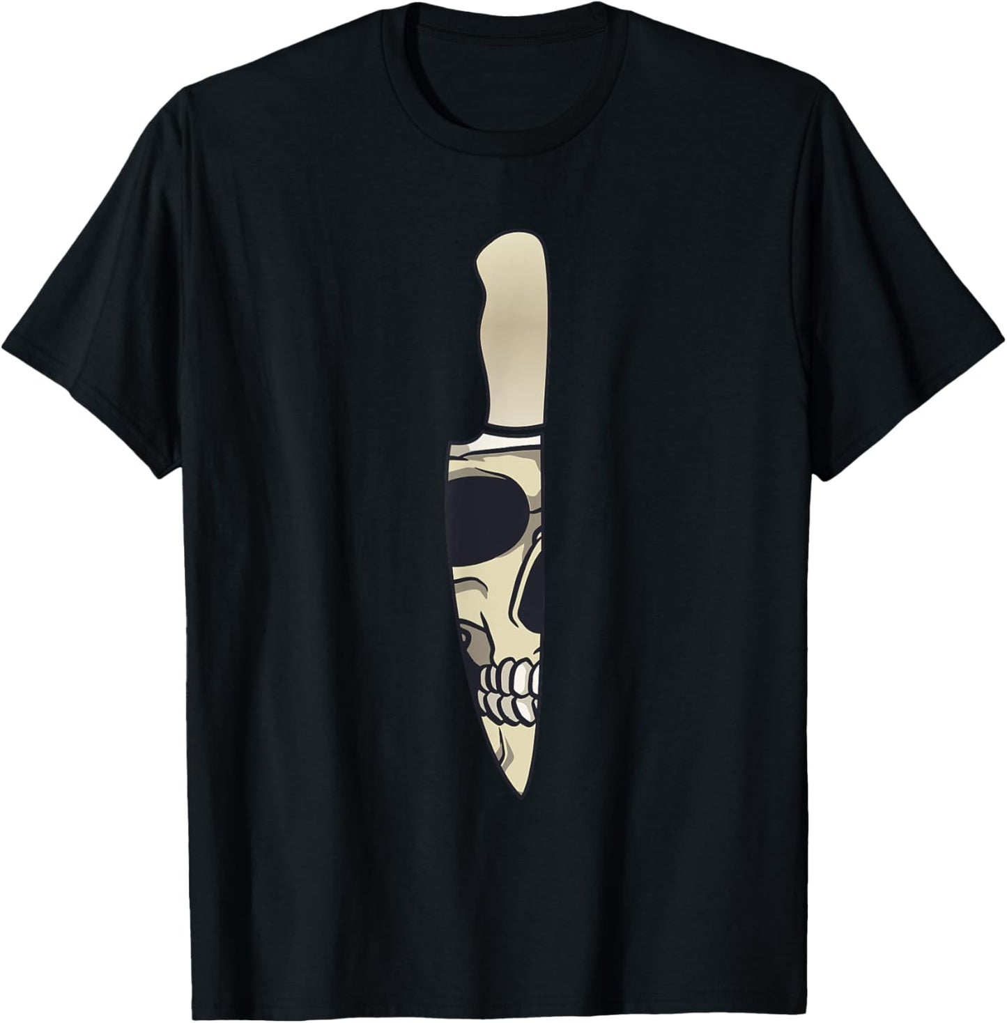 Cook Chef Cooking Knife Skull T-Shirt - T-Shirt | Black