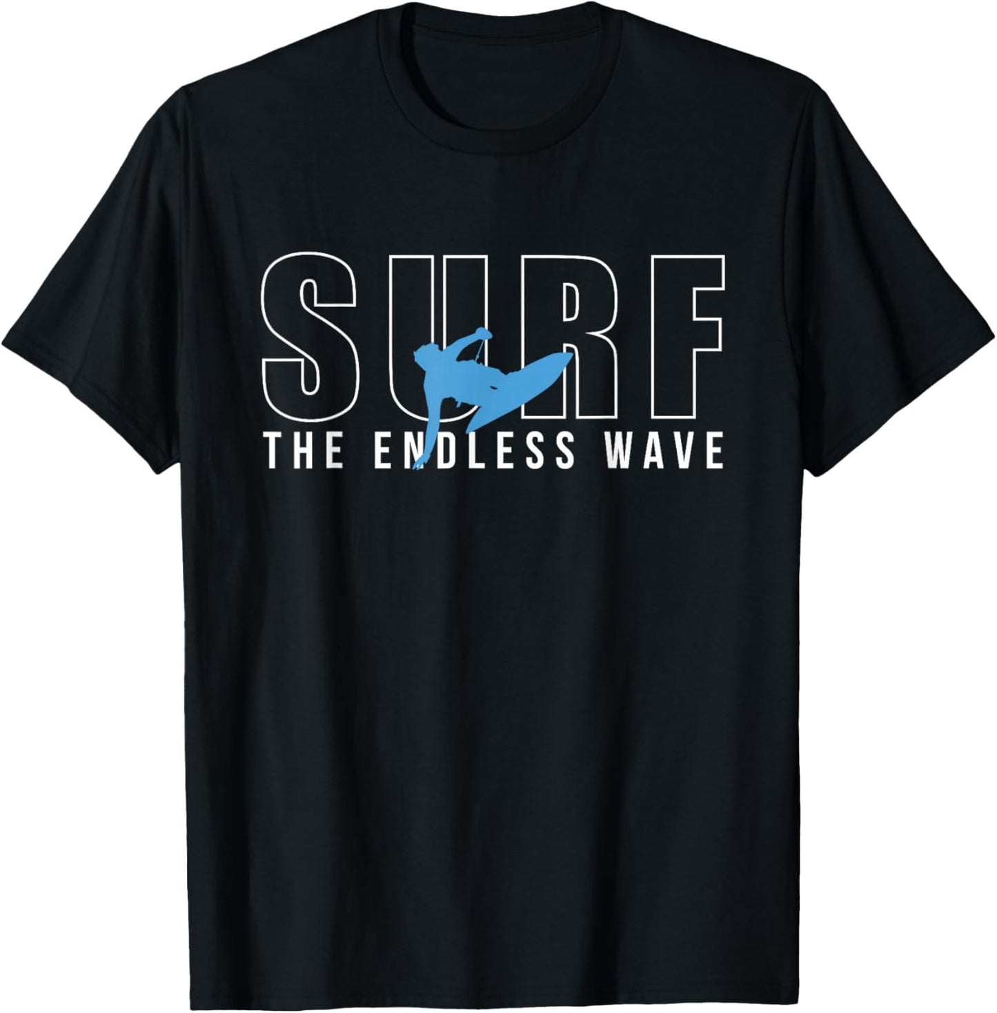 Surf The Endless Wave Wakeboard Wakeboarding Board Wakesurf T-Shirt - T-Shirt | Black