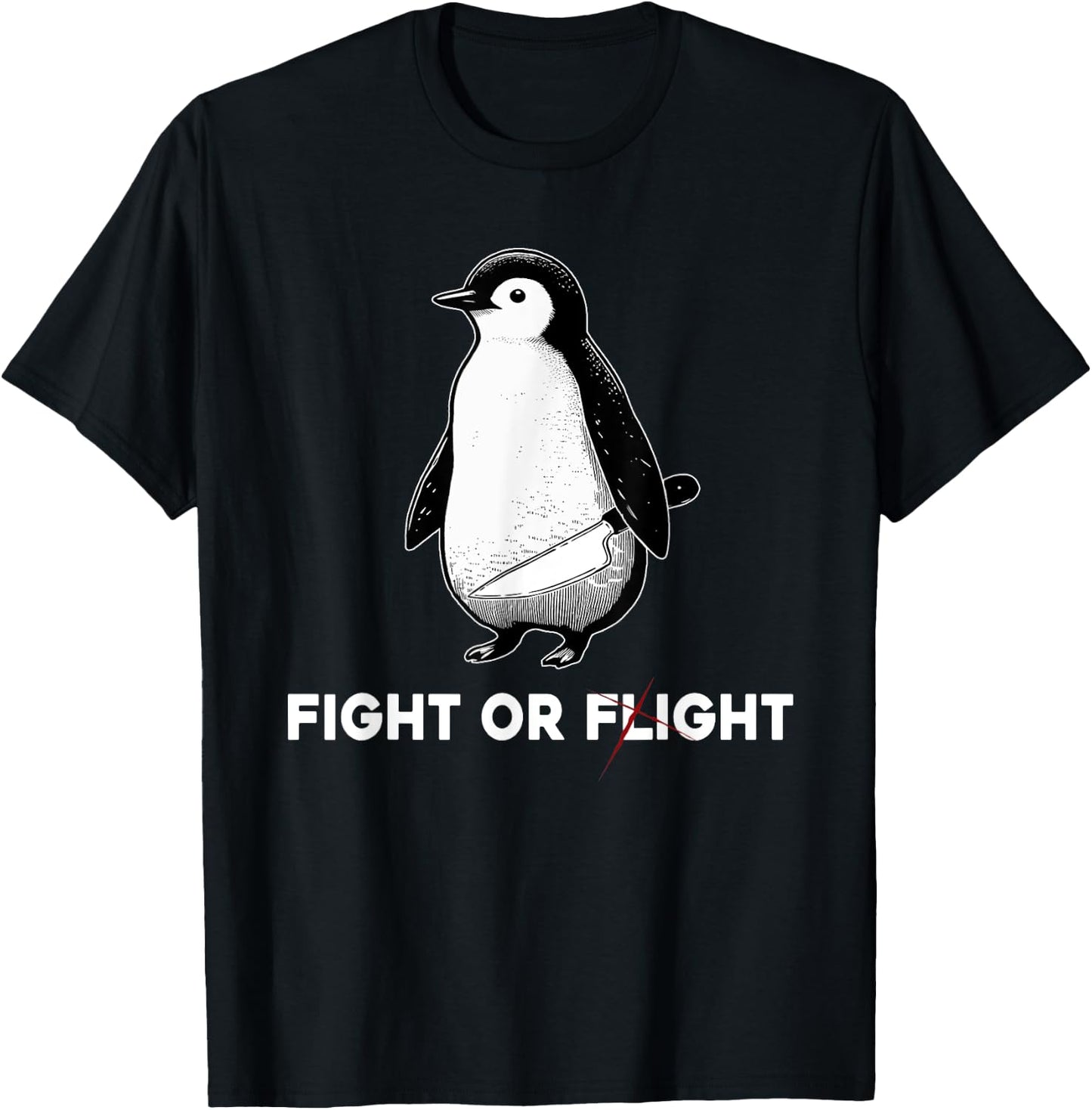 Cute Penguins Classic Fights Funny Animal Lovers Or Flight T-Shirt - T-Shirt | Black