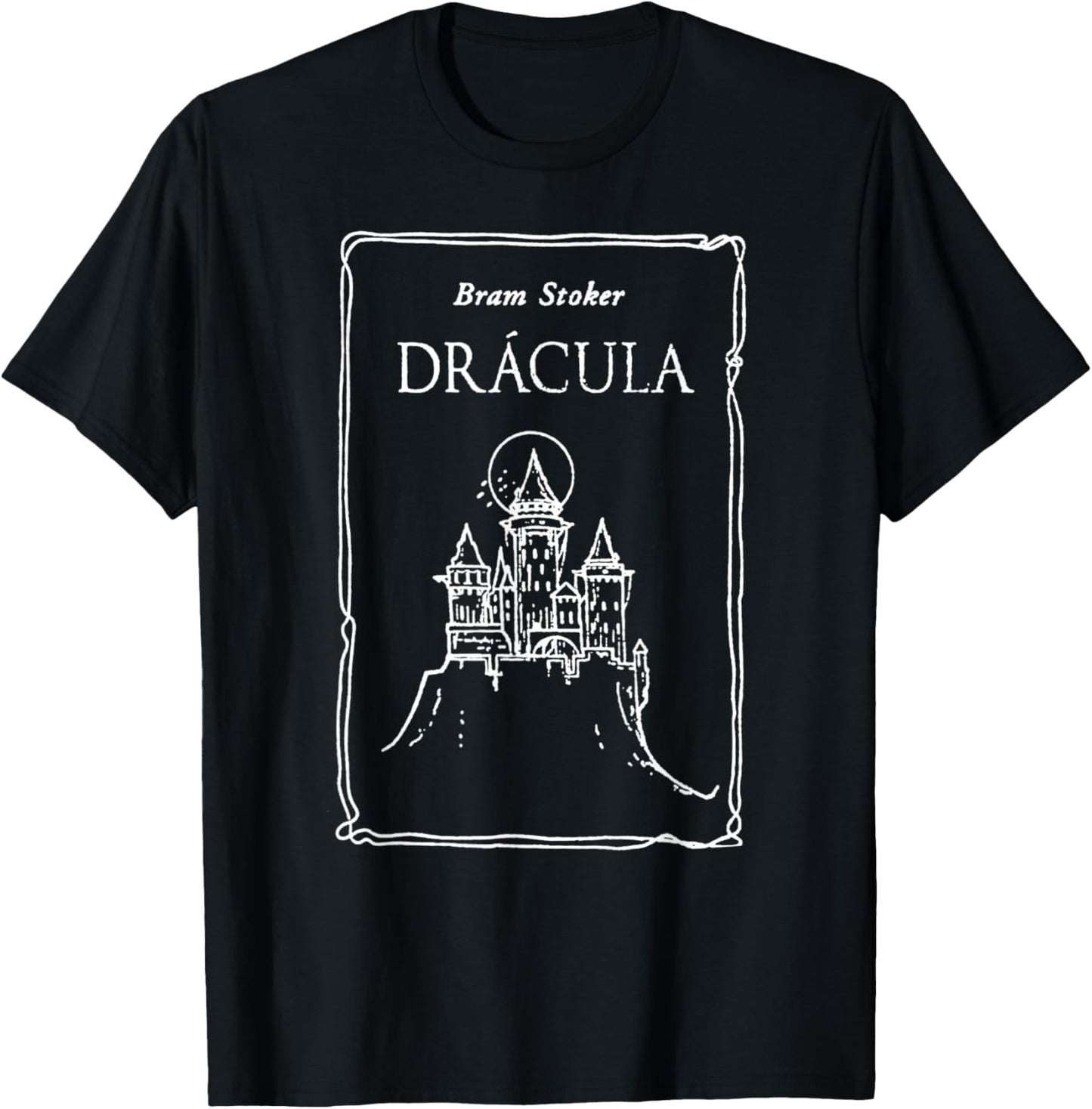 Bram Stoker's Dracula 1897 Original Book Cover Line Art T-Shirt - T-Shirt | Black