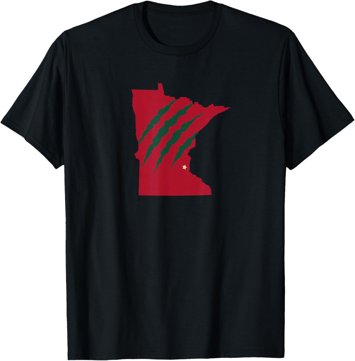 Wild Animal Scratches through Minnesota T-Shirt - T-Shirt | Black