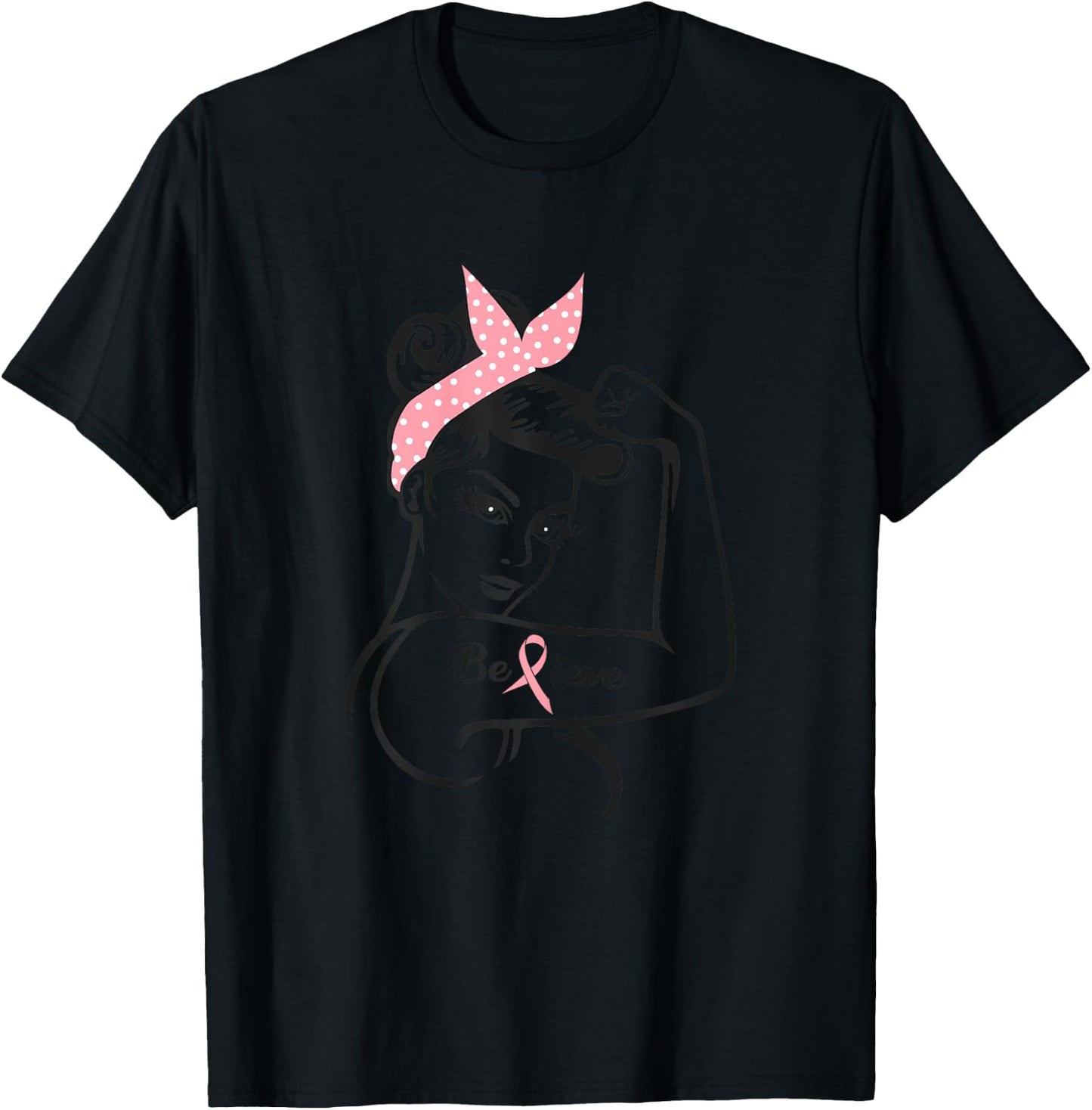 Awareness Breast Cancer Warrior T-Shirt - T-Shirt | Black