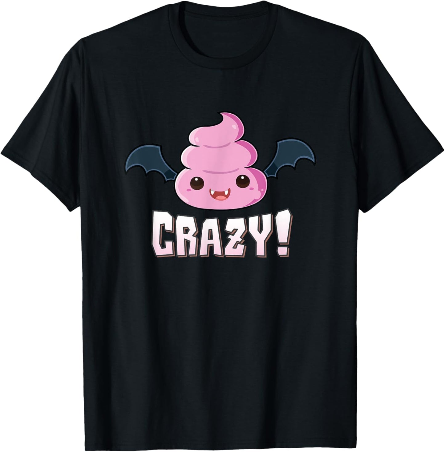 Batshit Crazy Vampire Bat Poo Emoticon Halloween Party T-Shirt - T-Shirt | Black