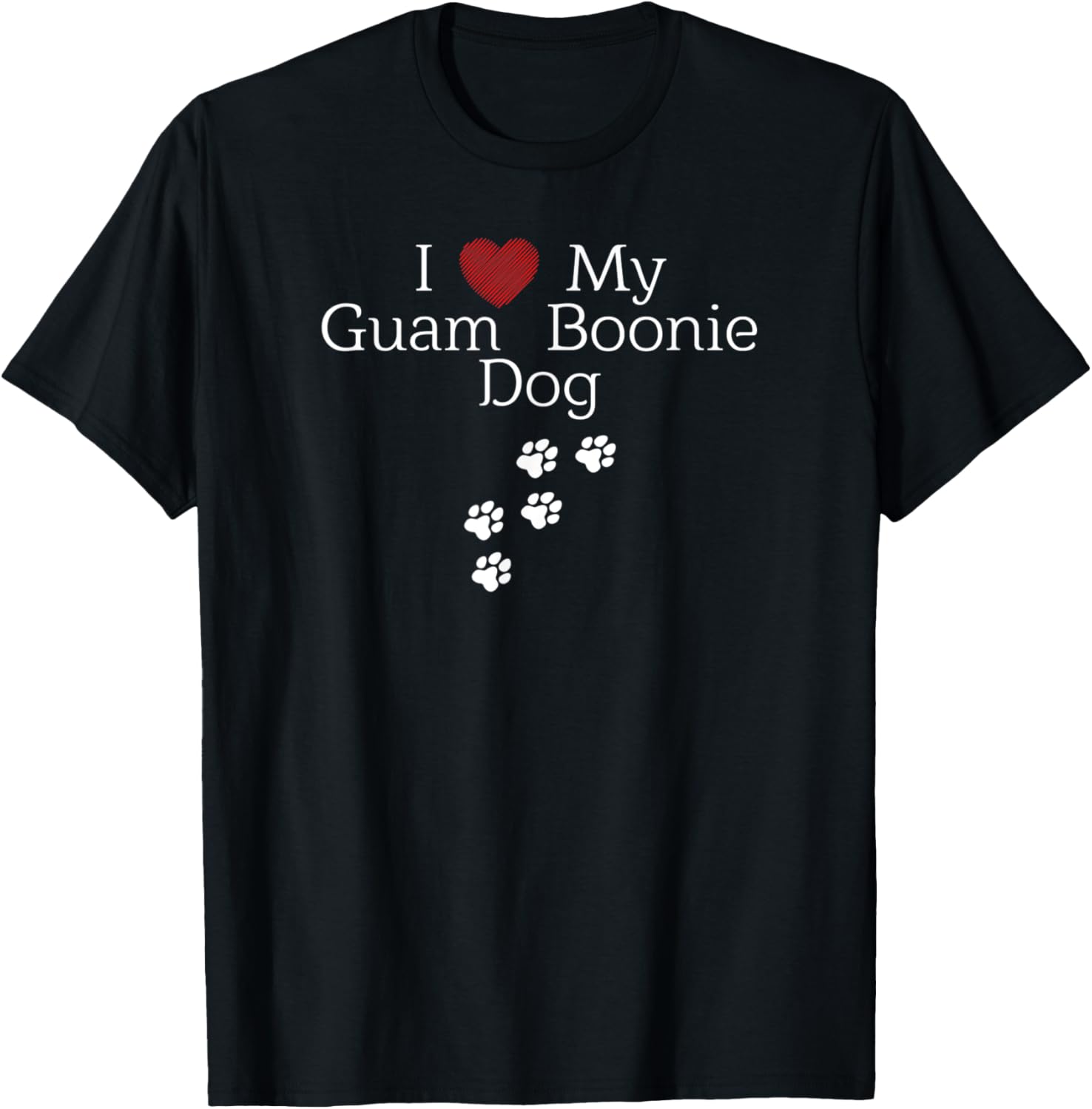 I Love My Guam Boonie Dog Men Women Kids T-Shirt - T-Shirt | Black