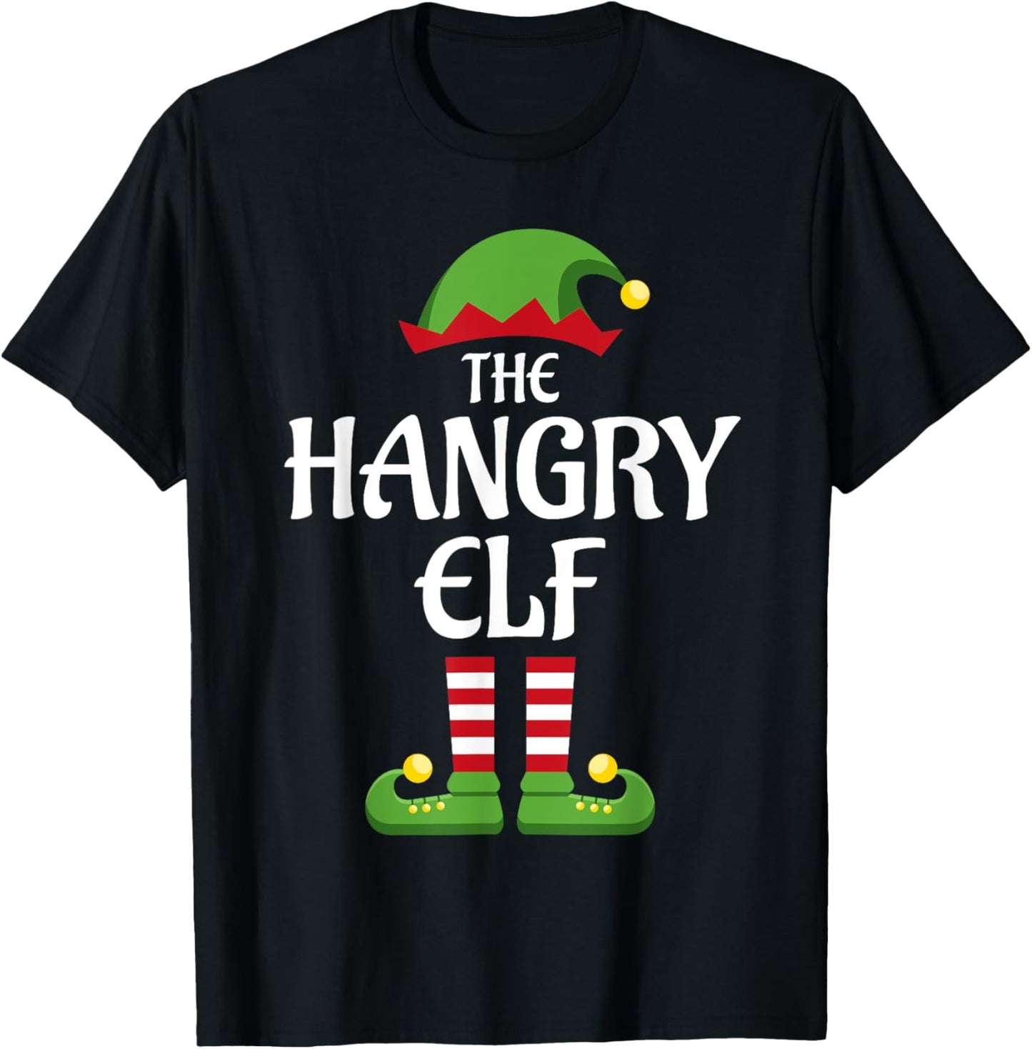 Hangry Elf Family Matching Group Christmas T-Shirt - T-Shirt | Black