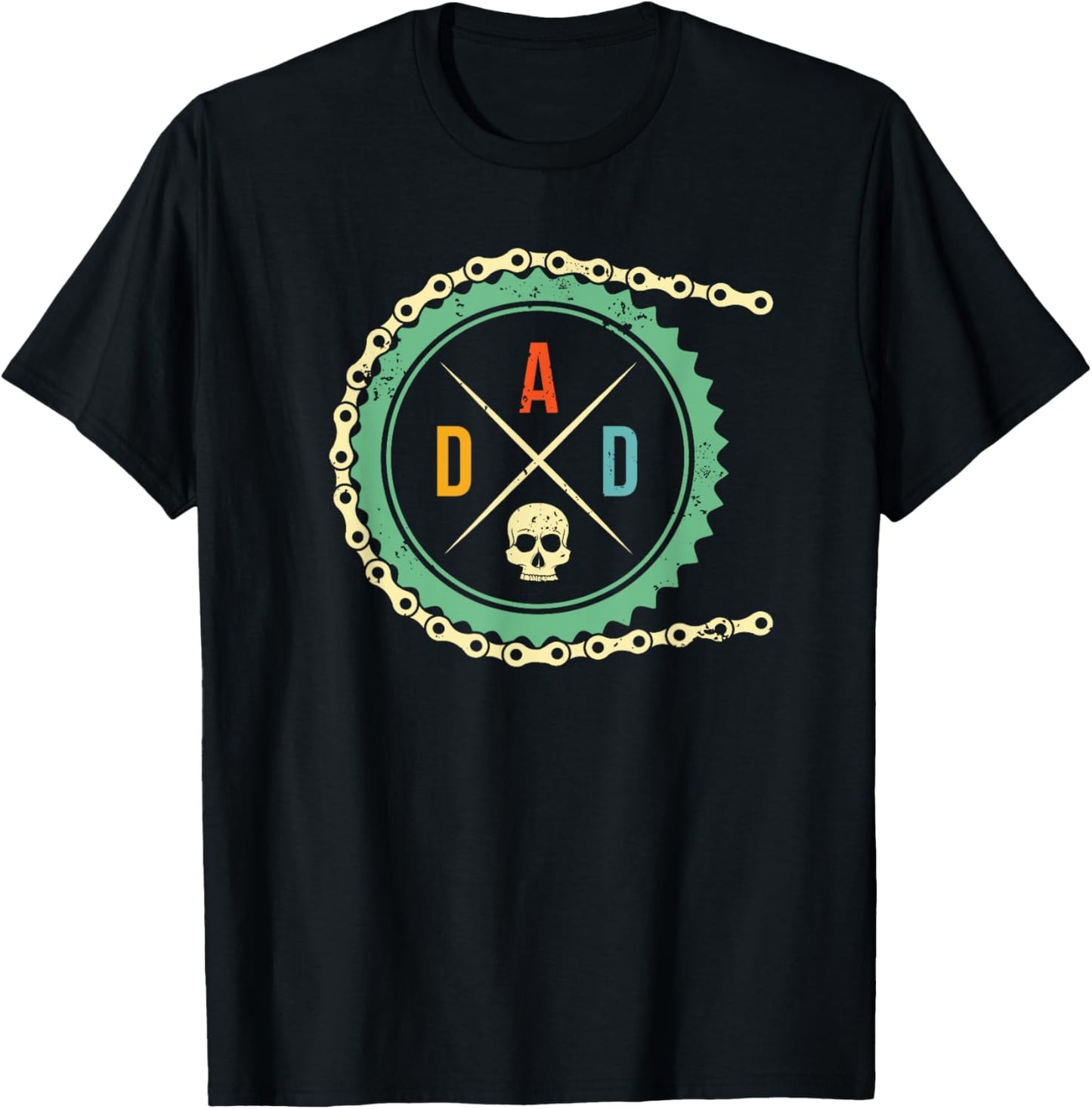 Cool Bike Skull Dad Mountain Biking MTB Riding Cycling Biker T-Shirt - T-Shirt | Black