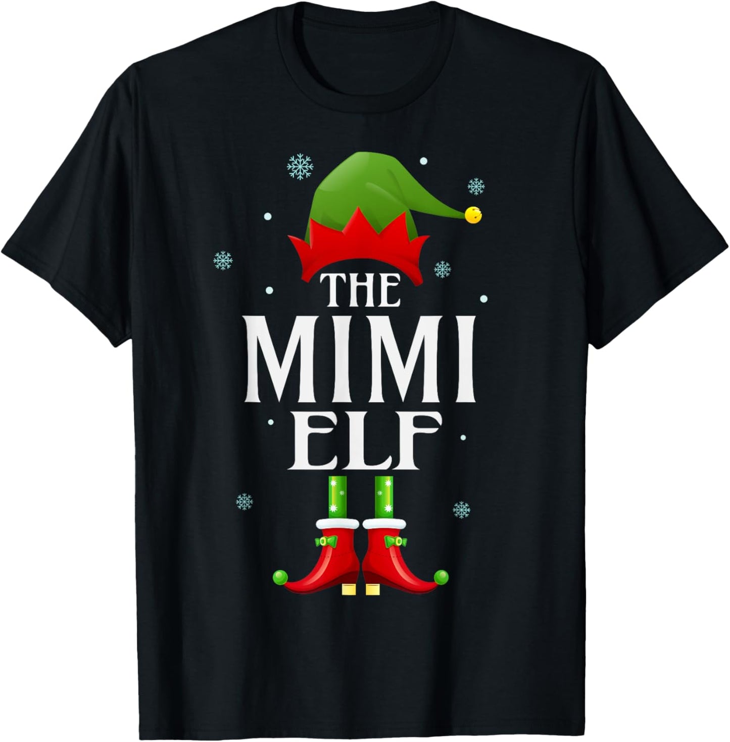 Mimi Elf Xmas Matching Family Group Christmas Party Pajama T-Shirt - T-Shirt | Black