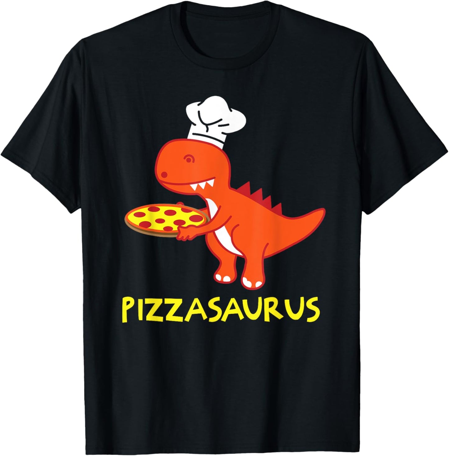Pizzasaurus T-Rex Dinosaur Pepperoni Pizza Halloween Funny T-Shirt - T-Shirt | Black