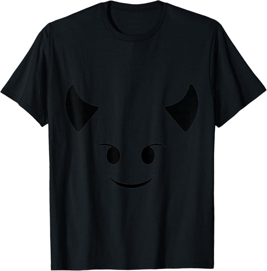 Devil Emoticon Costume Devil Emoticon Shirt Purple Halloween T-Shirt - T-Shirt | Black