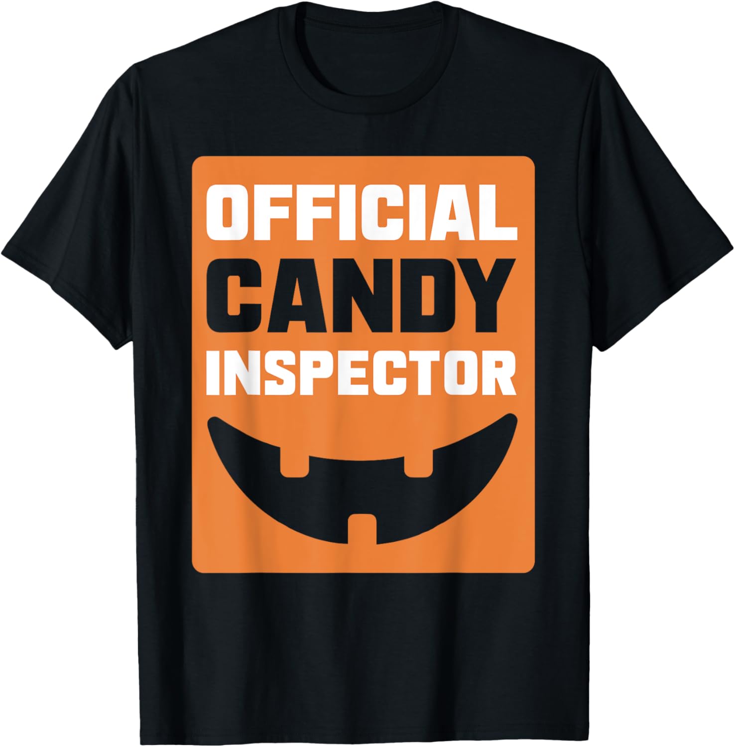 Pumpkin Official Candy Inspector Halloween T-Shirt - T-Shirt | Black