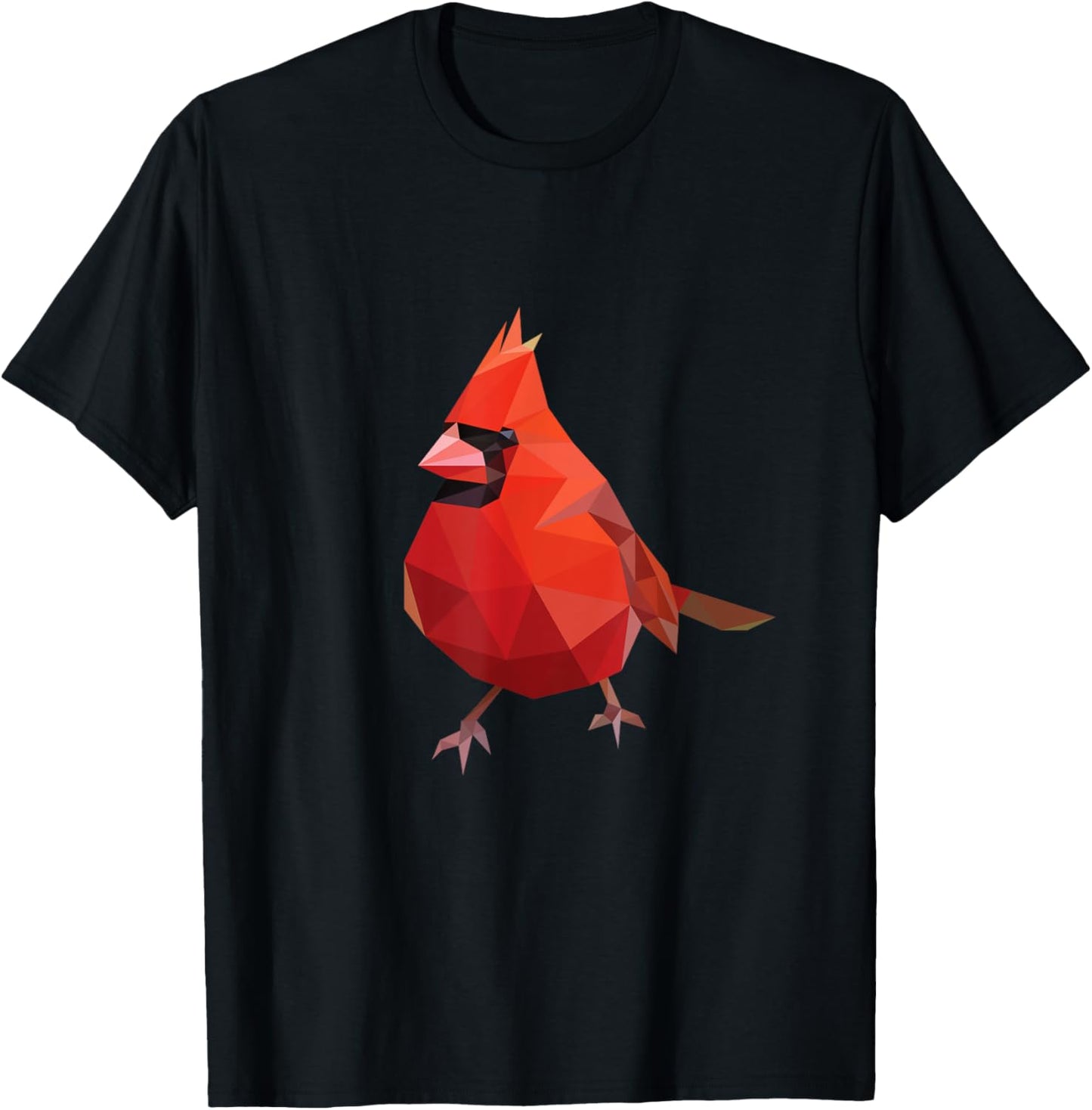 Northern Cardinal Bird Shirt Geometric Bird Lover Birder T-Shirt - T-Shirt | Black