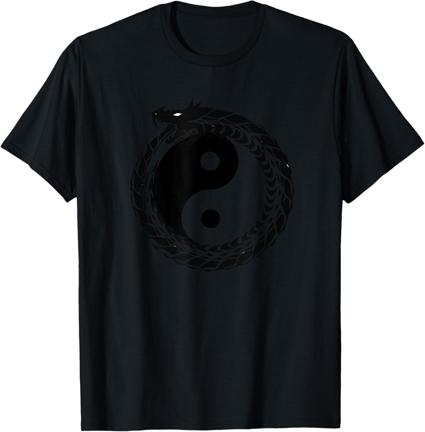 Yin Yang Dragon Feng Shui Ying Yang Taoism Zen Buddhism T-Shirt - T-Shirt | Black