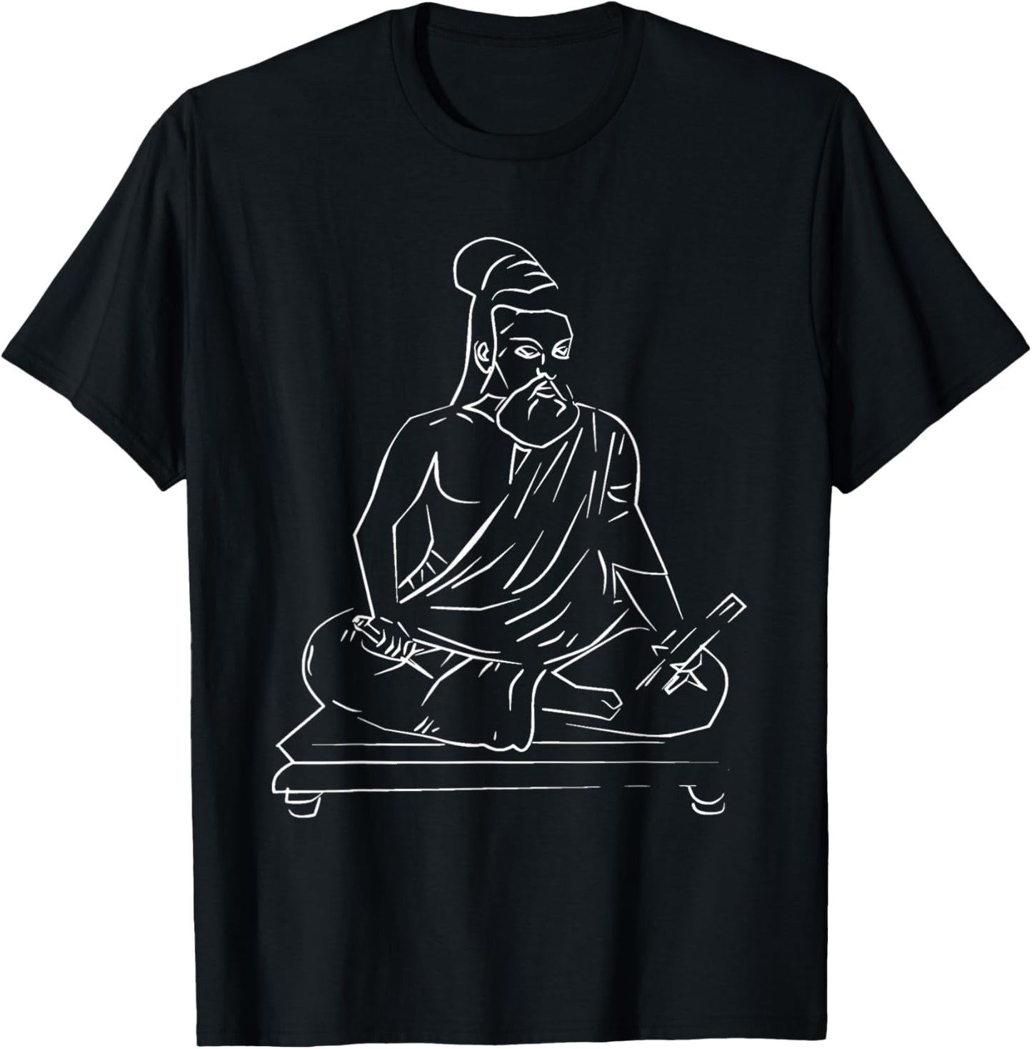 Biped Boutique Thiruvalluvar - Valluvar Tamil Poet Philosopher Poetry T-Shirt - T-Shirt | Black