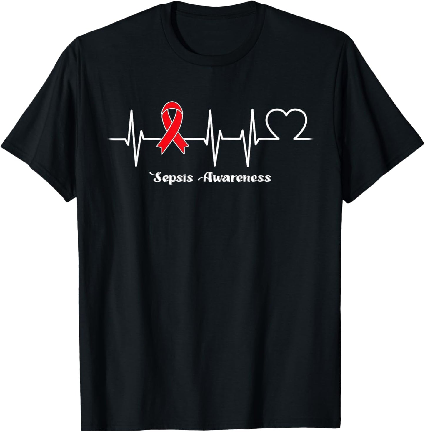 Heartbeat Sepsis Warrior T-Shirt - T-Shirt | Black