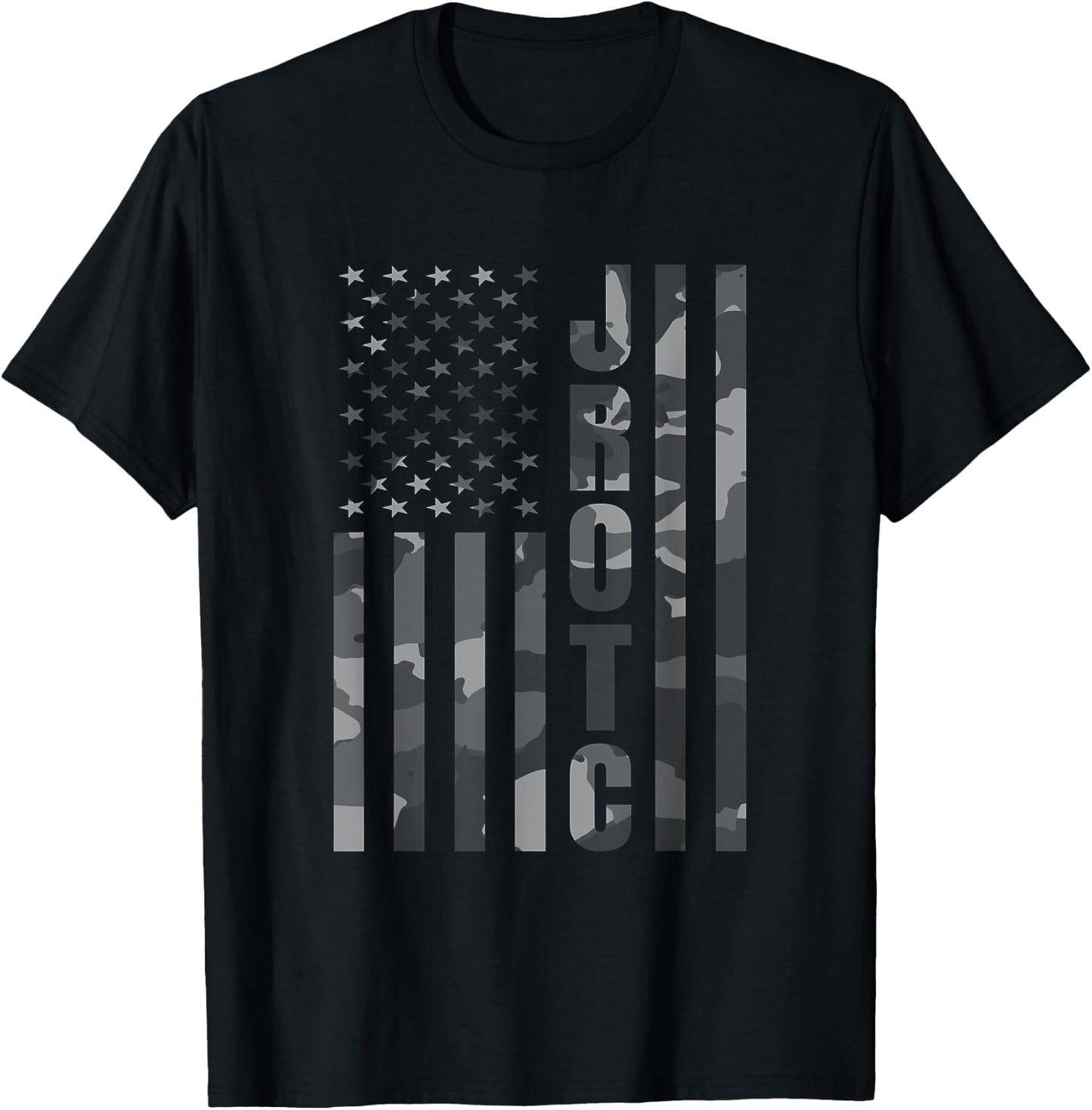 JROTC Cadet United States Junior ROTC Camouflage US Flag T-Shirt - T-Shirt | Black