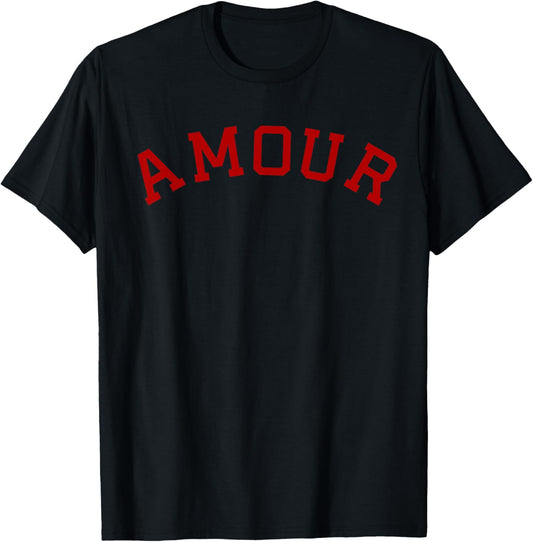 Amour French Love - Paris France Travel T-Shirt - T-Shirt | Black