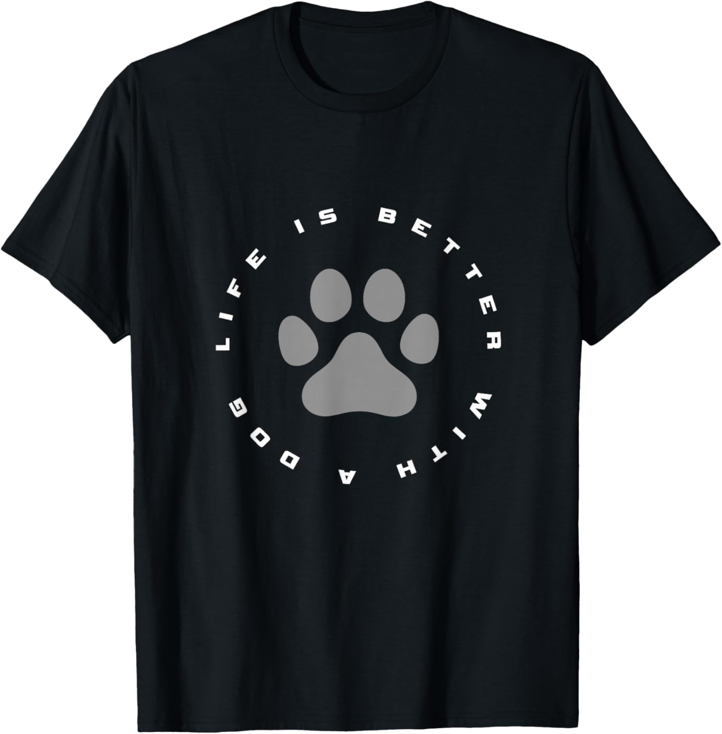Dog Paw Print T-Shirt - T-Shirt | Black