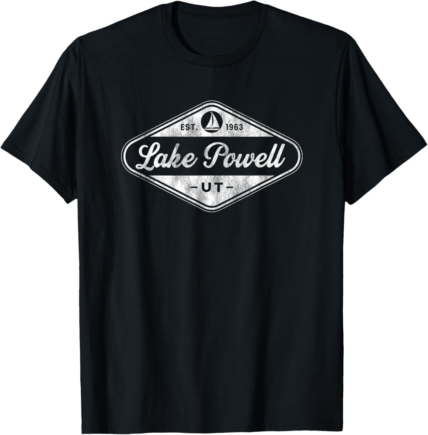 Retro Lake Powell Arizona Vacation Fishing Boat Souvenir T-Shirt - T-Shirt | Black