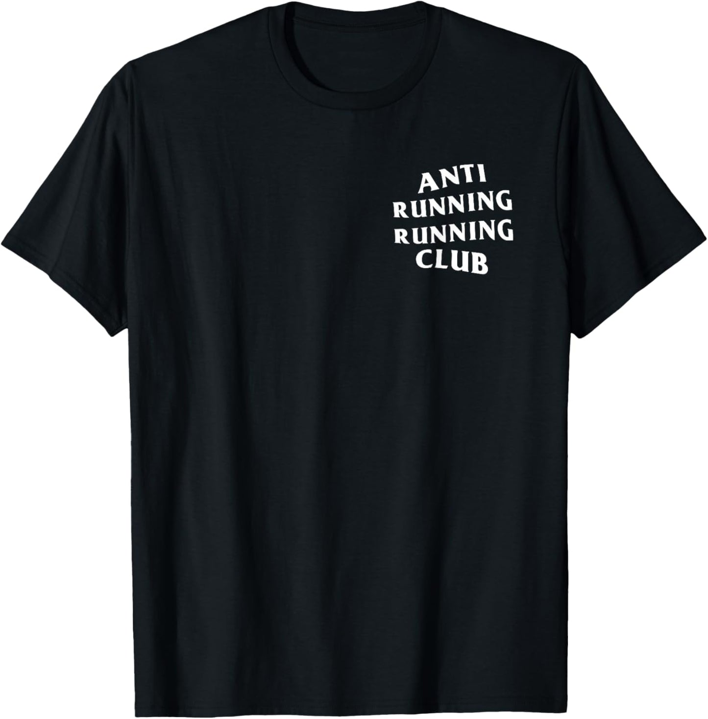 Anti Running Running Club White Logo (Front + Back) T-Shirt - T-Shirt | Black