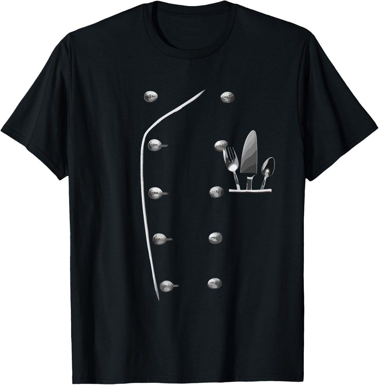Chef Coat Uniform Cooking Cook Chef Culinary Kitchen T-Shirt - T-Shirt | Black