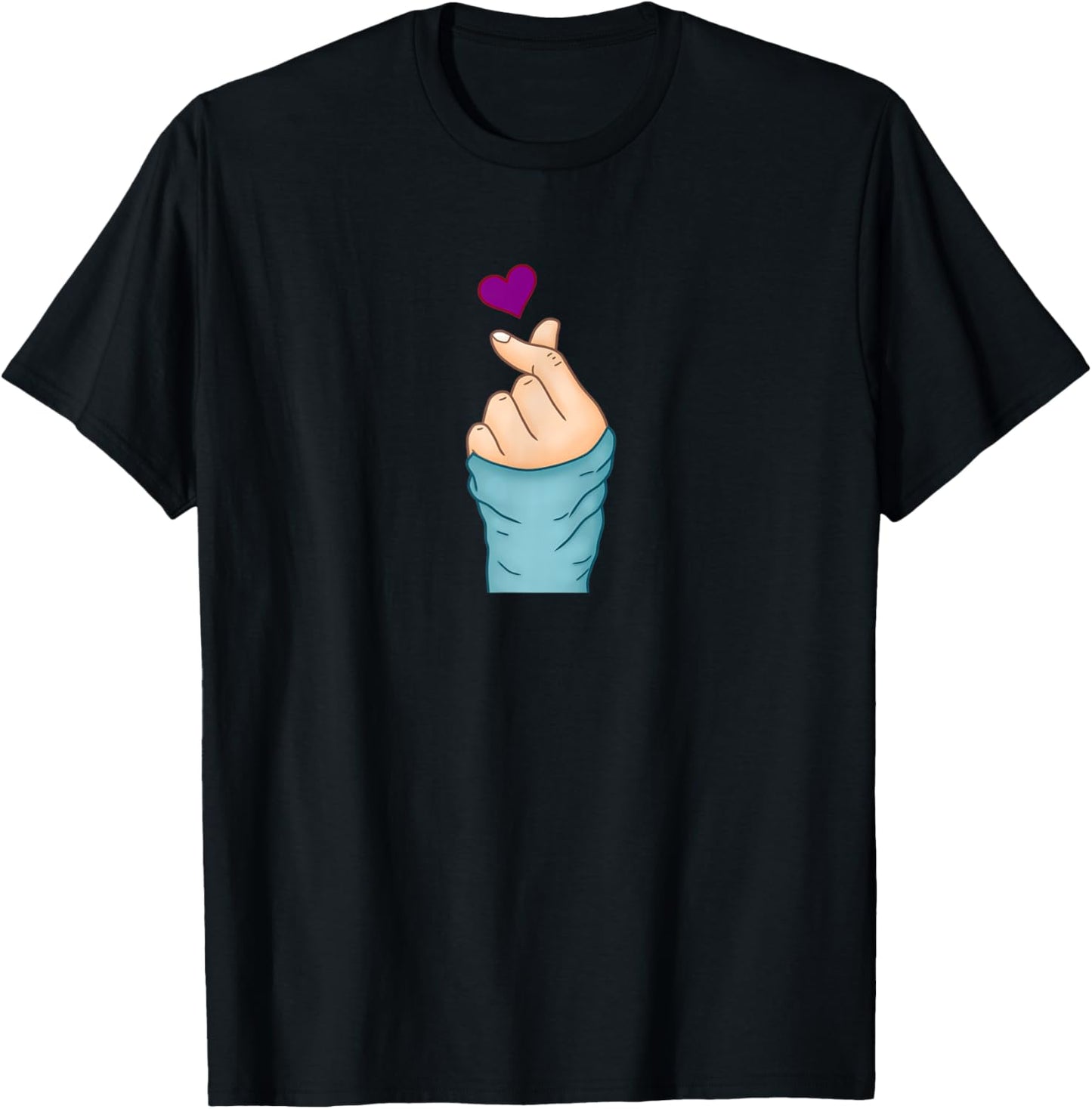 K-pop Kpop Heart Fingers T-Shirt - T-Shirt | Black