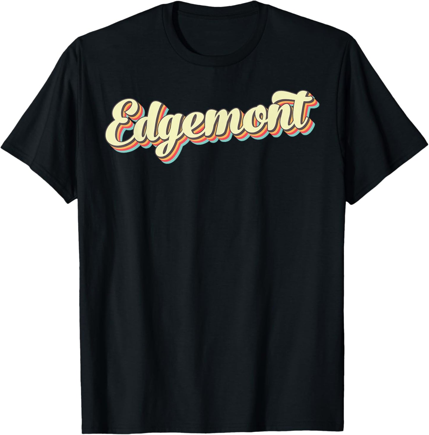 Edgemont Retro Art Baseball Font Vintage T-Shirt - T-Shirt | Black