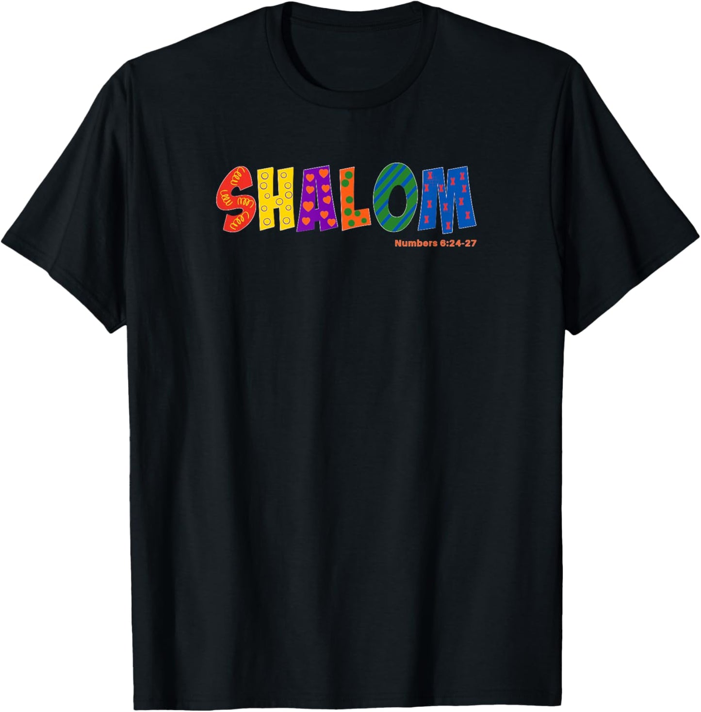 Colorful Shalom T-Shirt - T-Shirt | Black