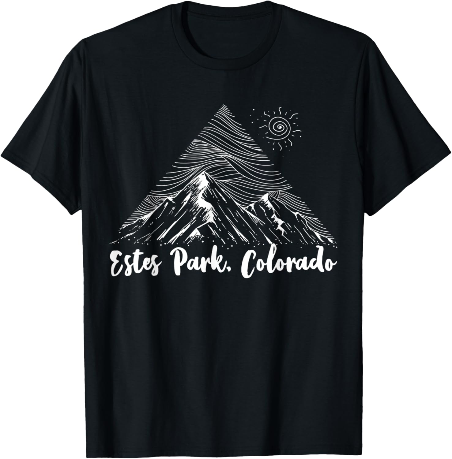 Estes Park Mountains Sun Colorado T-Shirt - T-Shirt | Black