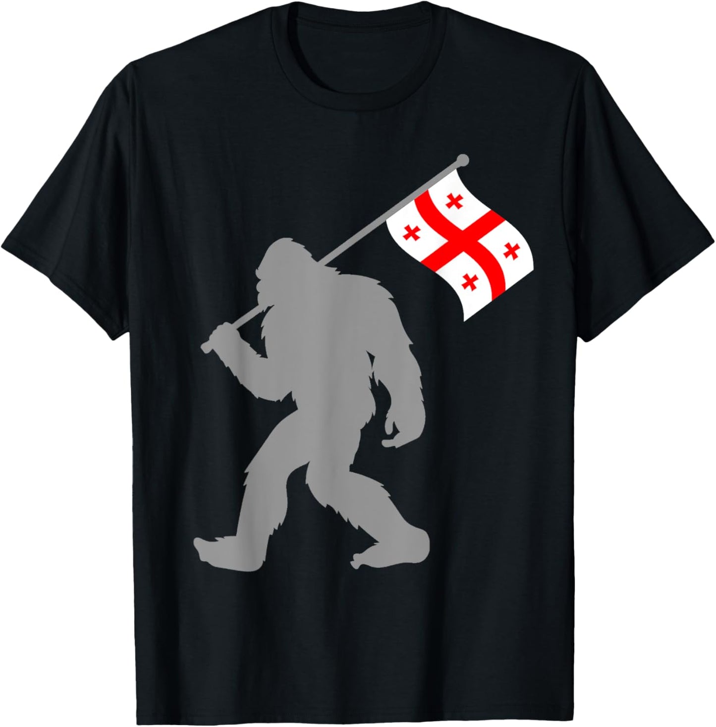 Sak’art'velo or Georgian Flag on Georgia Flag T-Shirt - T-Shirt | Black