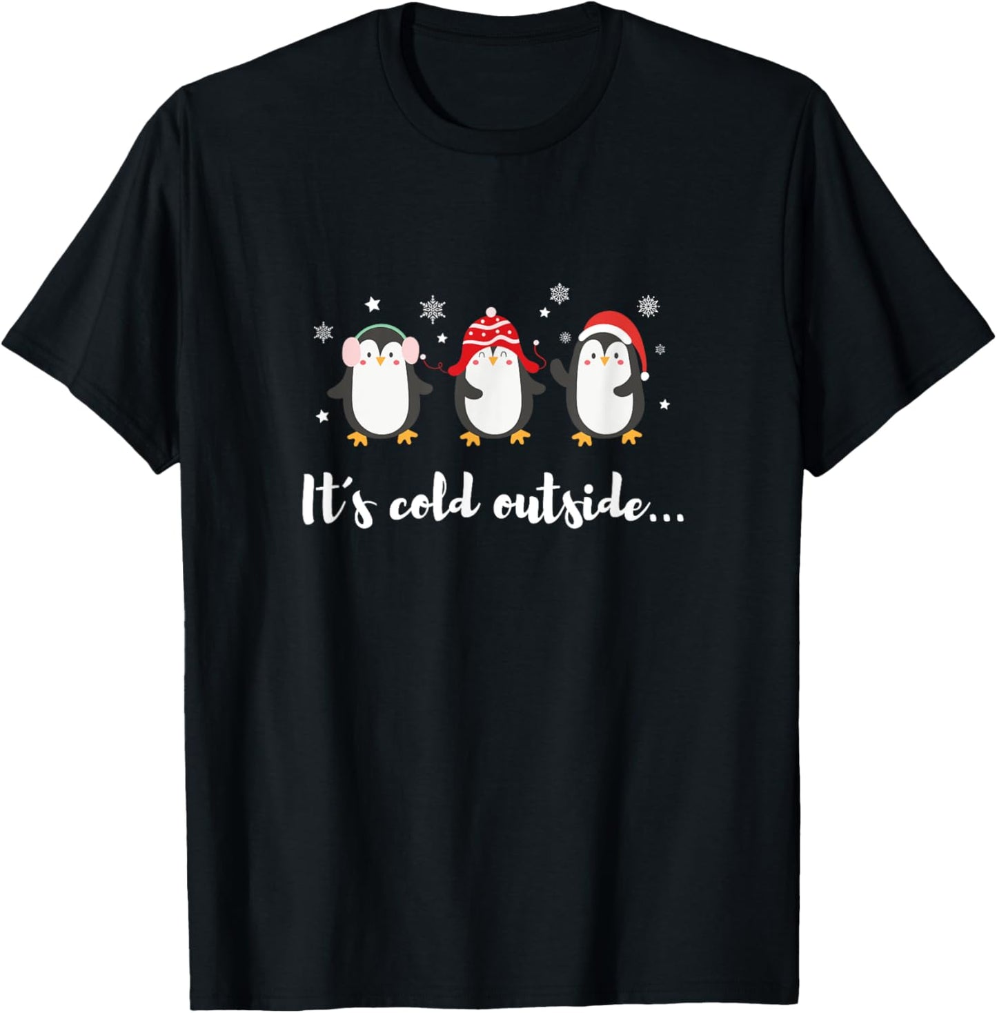 Penguins Christmas T-Shirt - T-Shirt | Black