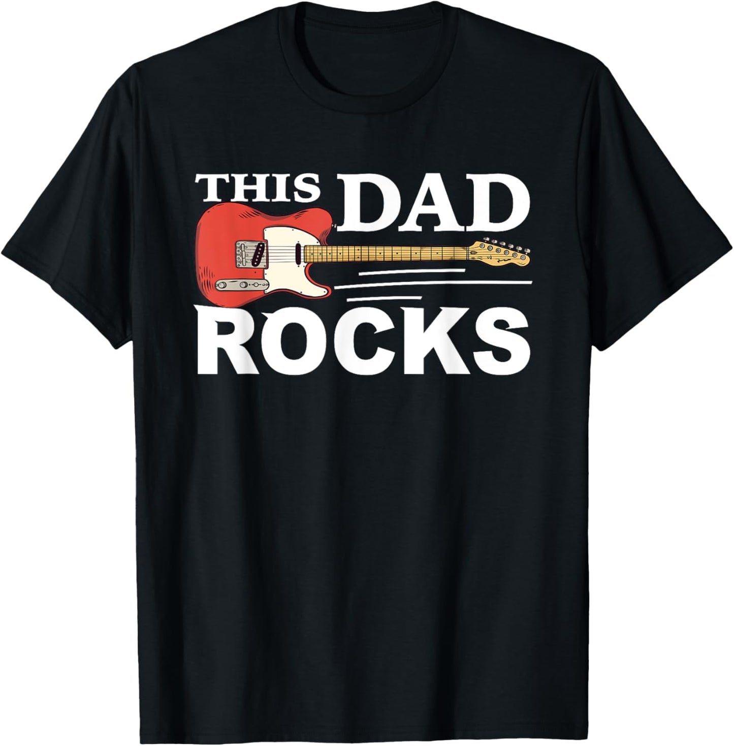 This Dad Rocks Guitar Old Rockers T-Shirt - T-Shirt | Black