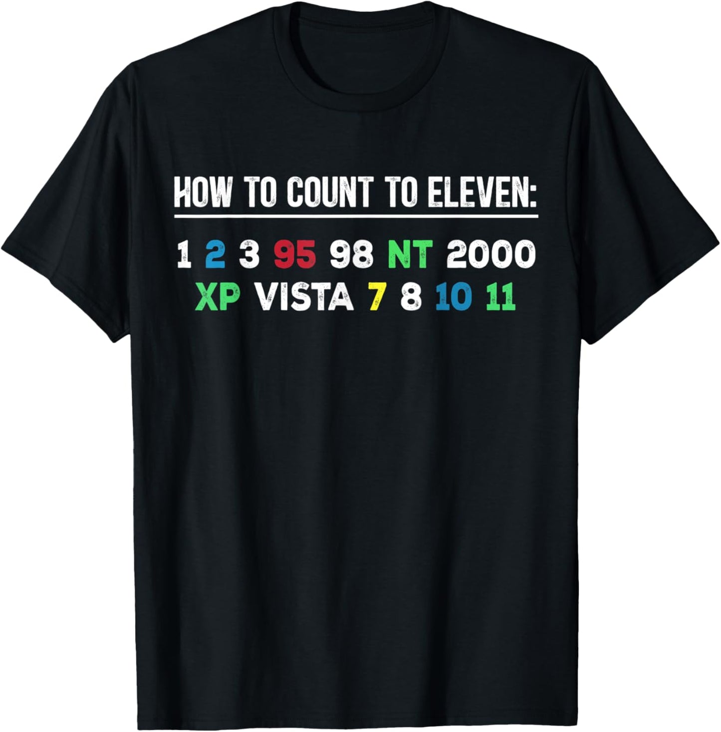 How To Count To Eleven Windows Evolution Coder Programming T-Shirt - T-Shirt | Black
