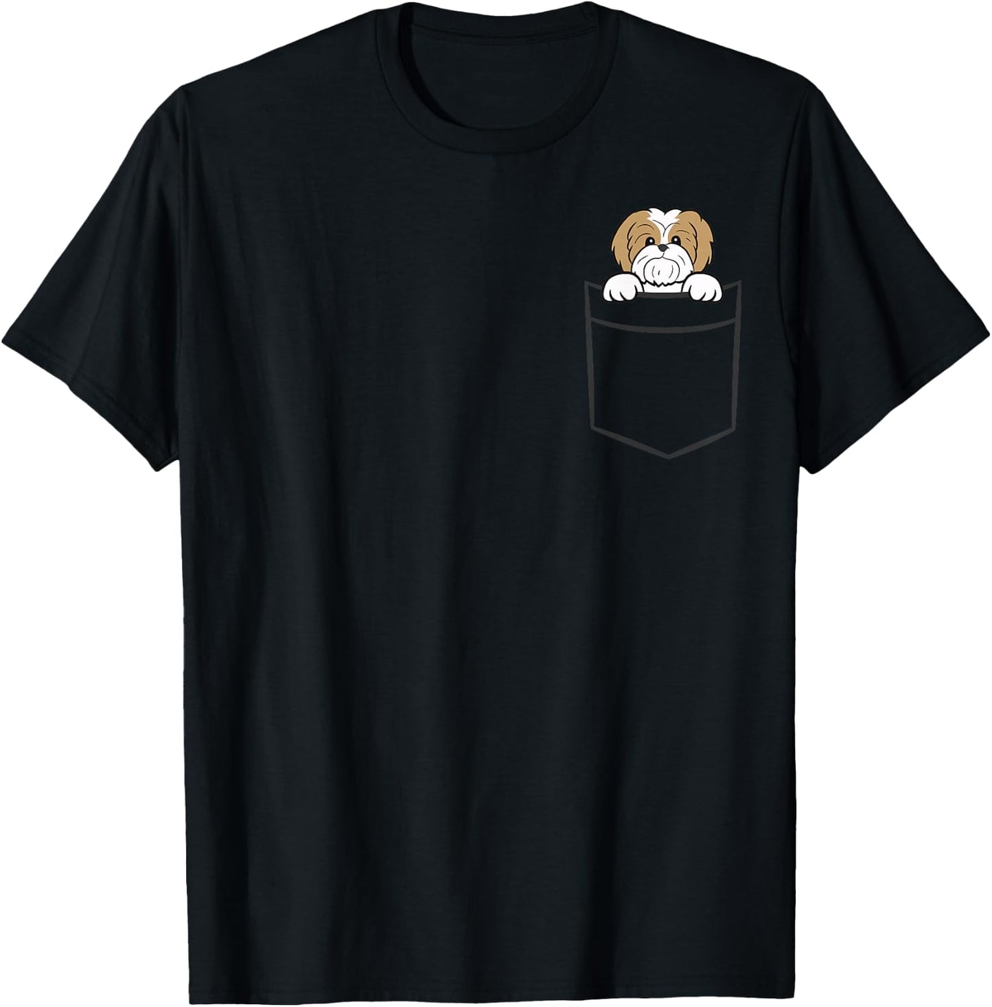 Shih Tzu In The Pocket Cute Shih Tzu T-Shirt - T-Shirt | Black