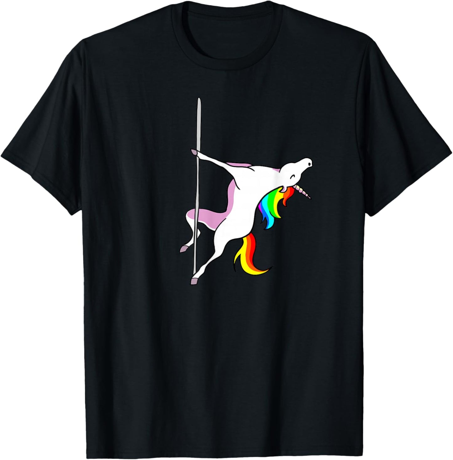 Unicorn Pole Dancer funny Pole Dancing Unicorn T-Shirt - T-Shirt | Black