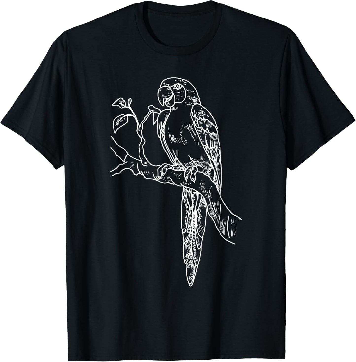 Parrot Bird Vintage Distressed Retro Style Silhouette 70s T-Shirt - T-Shirt | Black