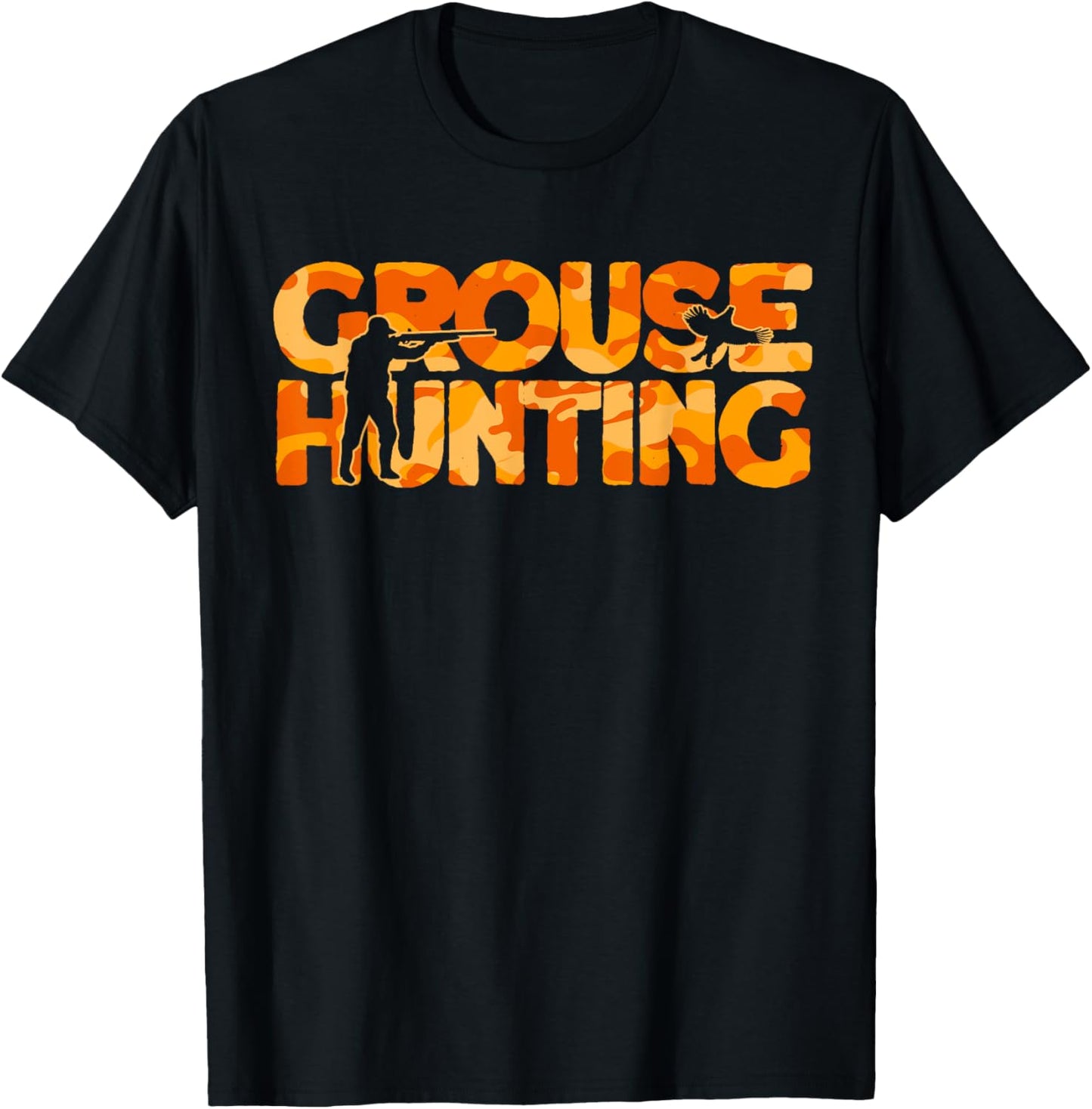 Grouse Hunter Orange Camouflage Grouse Hunting T-Shirt - T-Shirt | Black