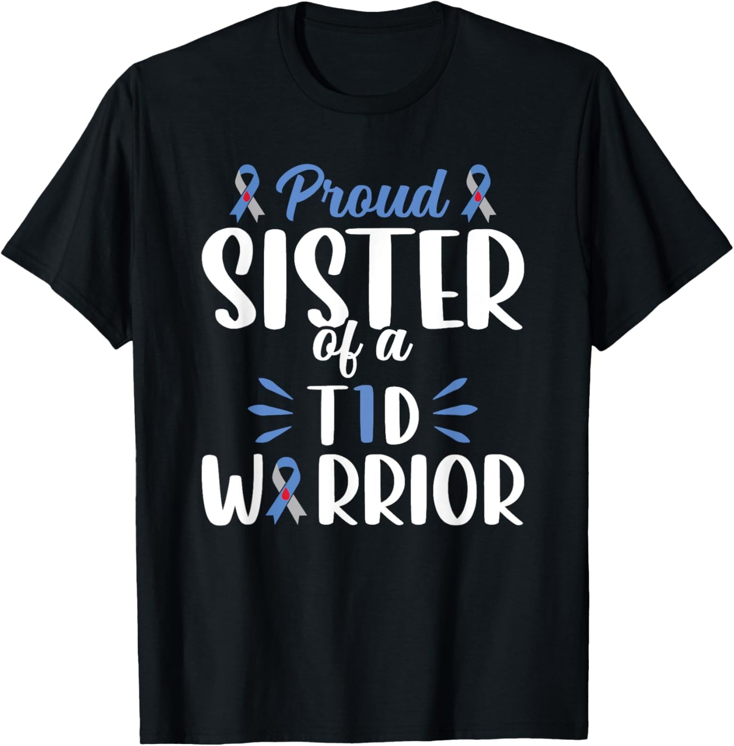 Sister T1d Proud Sister Of A Type 1 Diabetes Warrior Youth T-Shirt - T-Shirt | Black