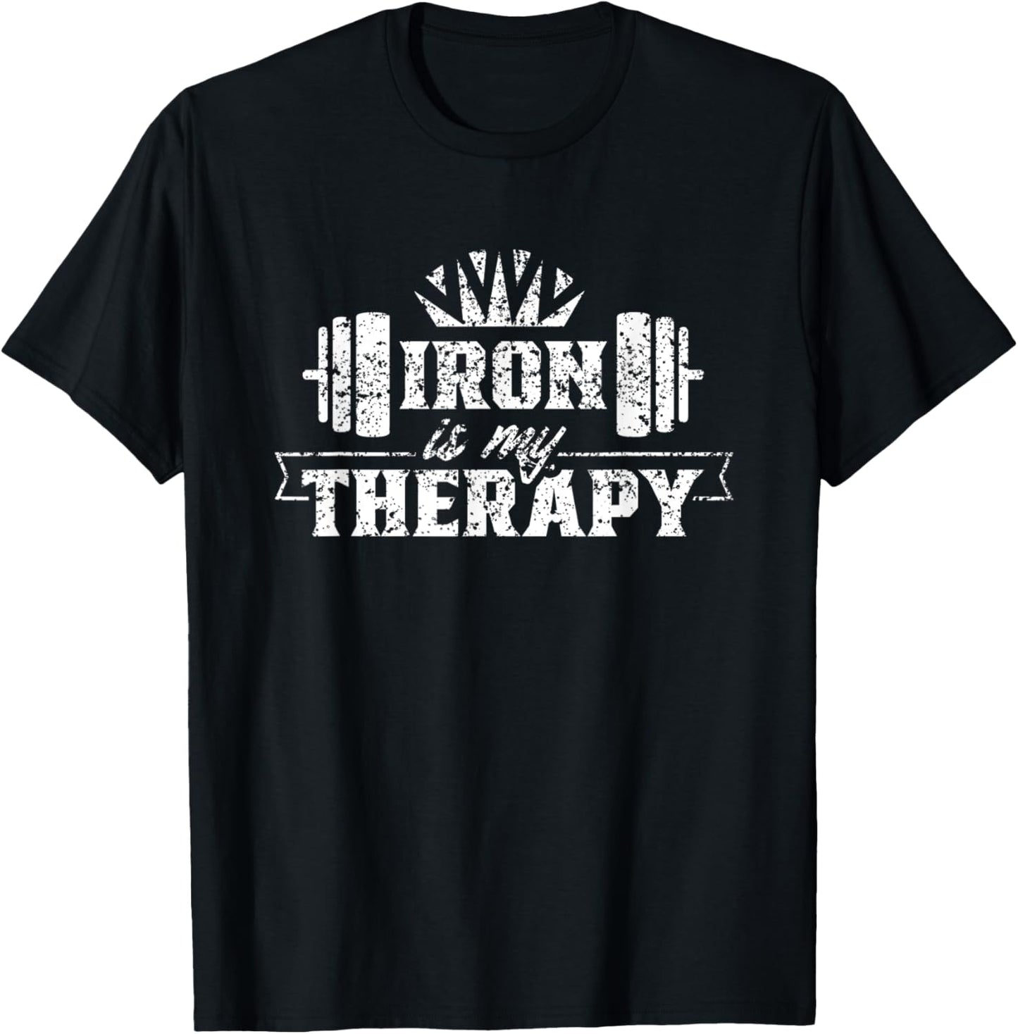 Iron Is My Therapy Workout Weightlifting Gym Fitness T-Shirt - T-Shirt | Black